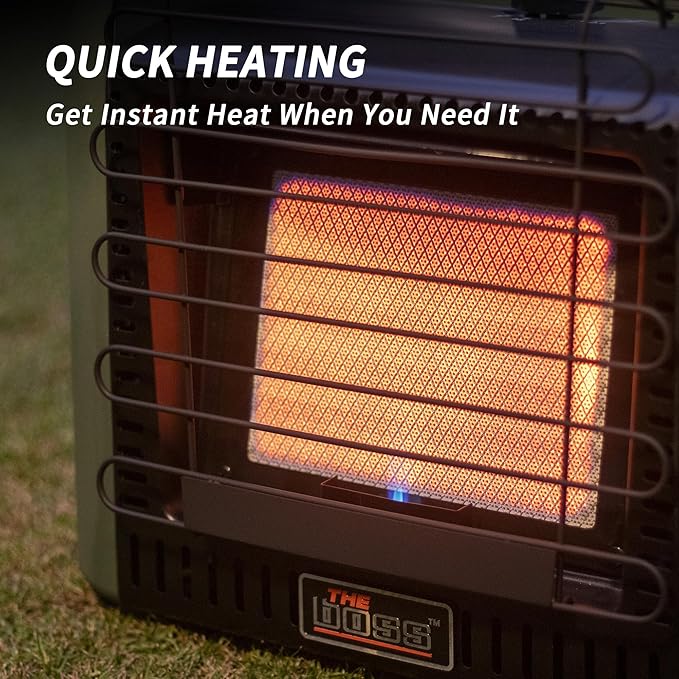 THE BOSS 12,000 BTU Propane Heater Indoor Outdoor Portable Heater Camping Propane Space Heater Outdoor
