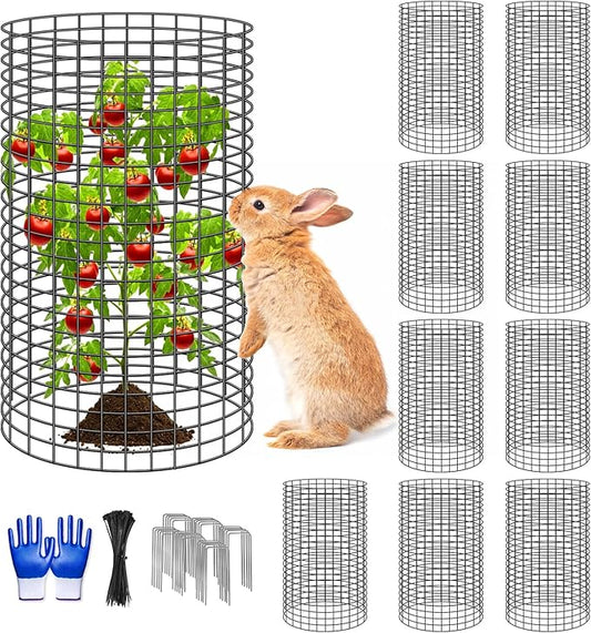 10 Pcs 11.8"x 11.8"/11.8"x 19.6" Available Chicken Wire Cloches for Plants, Plant Protector from Animal, Garden Covers Netting Iron Wire Mesh to Protect Plants Vegetables from Rabbit Squirrel Chicken