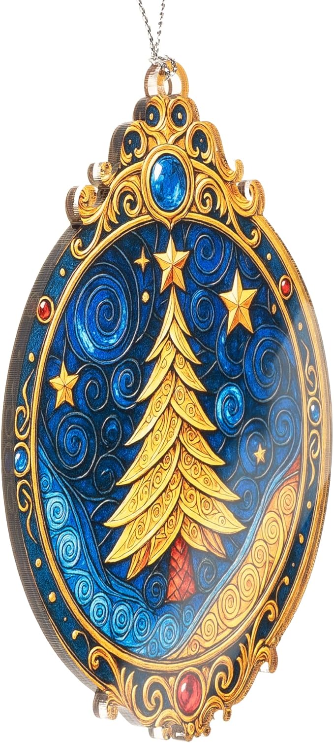 Christmas ornament 2025 - Vintage Christmas ornament - Acrylic xmas ornament - Art ornament - Christmas ornament 2025 - Suncatcher Effect window hanging - car hanging accessories