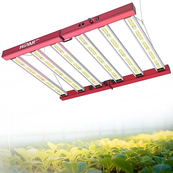 HIPAR HG-3500 LED Grow Light 350 watt Grow Light Foldable 6 Bars More Even PPFD & 0-10V Control & 100 Sets Daisy Chain in3x3 GrowTent