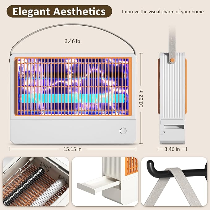 20W Mosquito Killer Lamp, Fruit Fly Traps for Indoors Electric Bug Zapper for Home, Mosquito Repellent Moth Light Gnat Insect Killer with 2 Replacement Bulbs