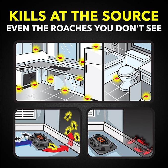 Raid Double Control Small Roach Baits, Child Resistant, For Indoor Use, Kills Roaches for 3 Months, 12 Count