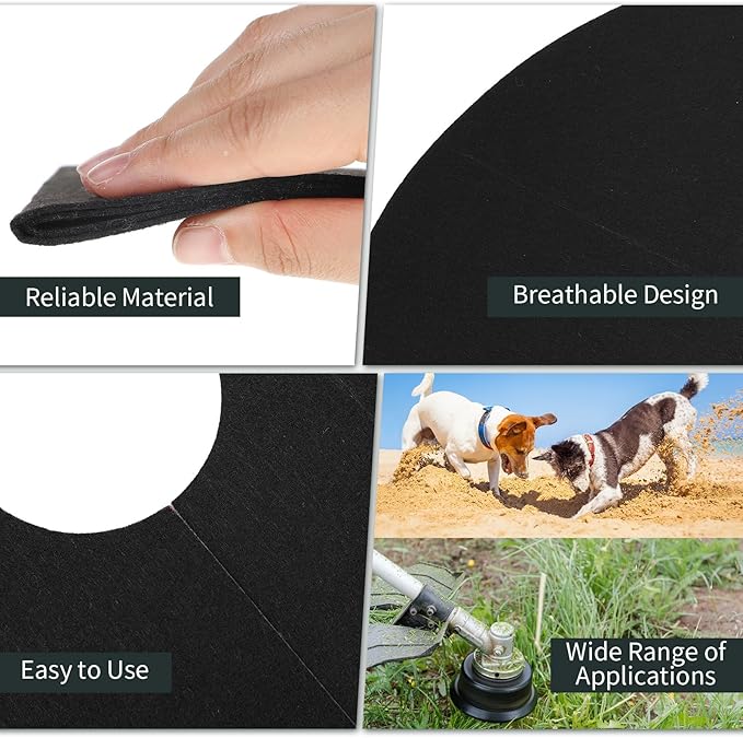 Macarrie 30 Pieces Weed Barrier Mats Non Woven Tree Mulch Ring Thickened Tree Protectors Mat Black Mulch Reusable Tree Rings Landscaping Plant Cover Round Anti Grass Gardening Fabric Cover (32.2 Inch)