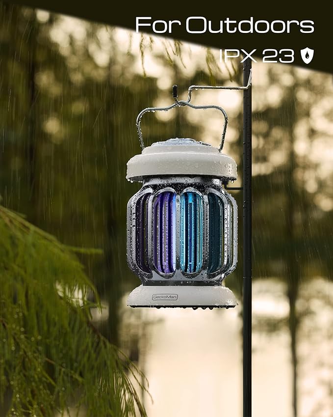 GeckoMan Hybrid Spectrum, Dusk-to-Dawn Bug Zapper Outdoor Bug Zapper Indoor Bug Zapper Mosquito Repellent Outdoor Patio Mosquito Zapper Fly Zapper Fruit Fly Trap for Indoors Killer with Light Sensor