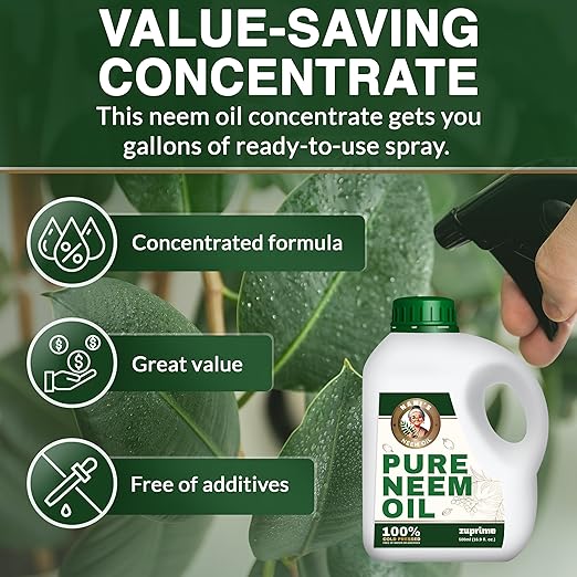 Nani's Pure Neem Oil for Plants Concentrate - Dilute for Use as Organic Neem Oil Spray for Plants, Outdoor & Indoor Use - 100% Cold Pressed - Horticultural Enhanced Plant Health & Shine Need (17 oz)