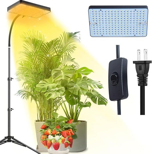 Tall Bonsai Tree Grow Light with Stand, 25 Watt Standing Plant Growing Lamps for Large Houseplants, Adjustable 12"-48" Tripod Stand Grow Light, Daisy Chain Function, On/Off Switch