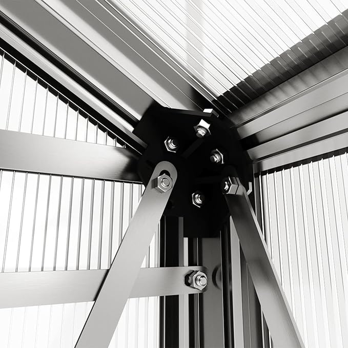 Greenhouse Jasmin 2 Aluminum Frame - 6.3 x 4.3 ft Approx. 6 mm Polycarbonate Panels