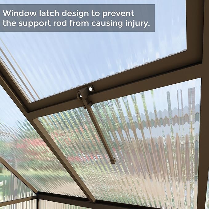 8x14 FT Greenhouses for Outdoors, Polycarbonate Greenhouse with PC Panels, Greenhouses for Outdoors for Yard, Garden, Hobby, Dark Grey