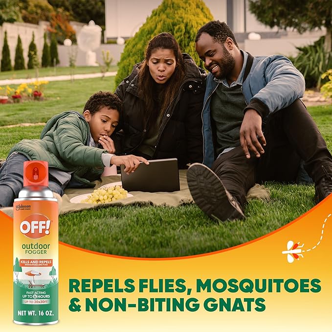 OFF! Outdoor Insect & Mosquito Repellent Fogger, Backyard Pretreat, Kills & Repels Insects in an up to 900 sq, ft, Area, 16 oz (Pack of 4)