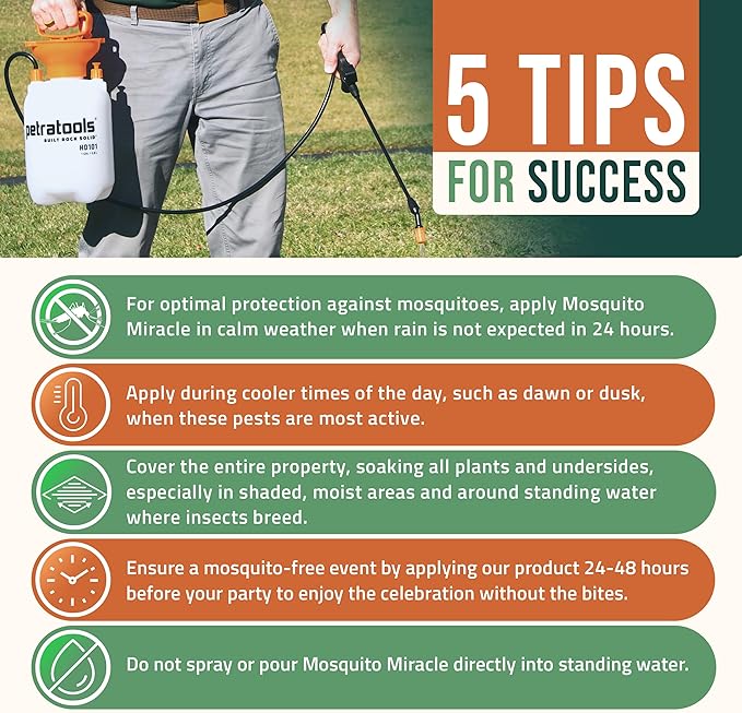 PetraMax Miracle Outdoor Mosquito Spray for Yard - Tested to Kill, Backyard Mosquito Fogger Machine Liquid Concentrate - Pet Safe Fogger Spray - Commercial/Private Pet Friendly Lawn Treatment (4 Gal)