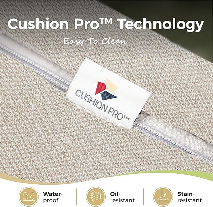 Outdoor Patio Furniture Set, 4-Piece Steel Patio Outdoor Conversation Sets with Washable Thick Cushions & Coffee Table, Windsor Outdoor Patio Sectional for Garden, Backyard, Balcony - Beige