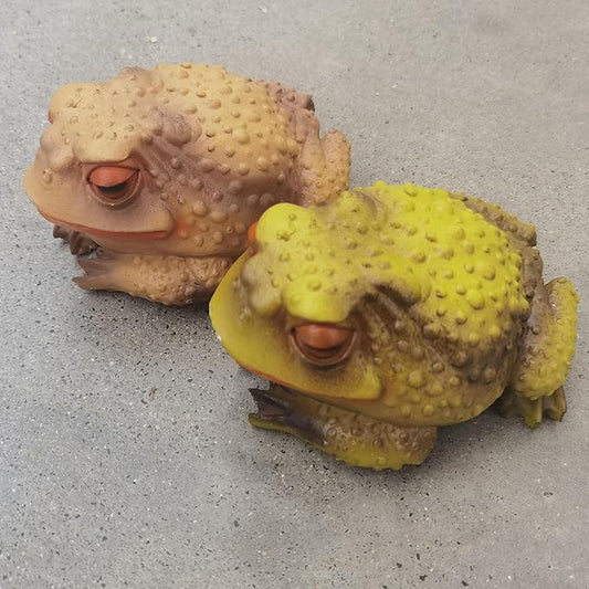 2pcs Frog and Toad Garden Statues - Outdoor Yard Art Decor Figurines - Decorative Frog Figurine for Garden, Patio, Lawn
