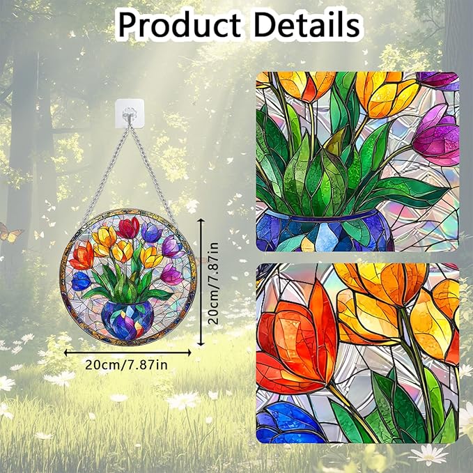 Sun Catchers Indoor Window, Acrylic Rainbow Suncatcher Window Hanging Decoration for Living Room Bedroom Summer Home Balcony Ornaments Decoration