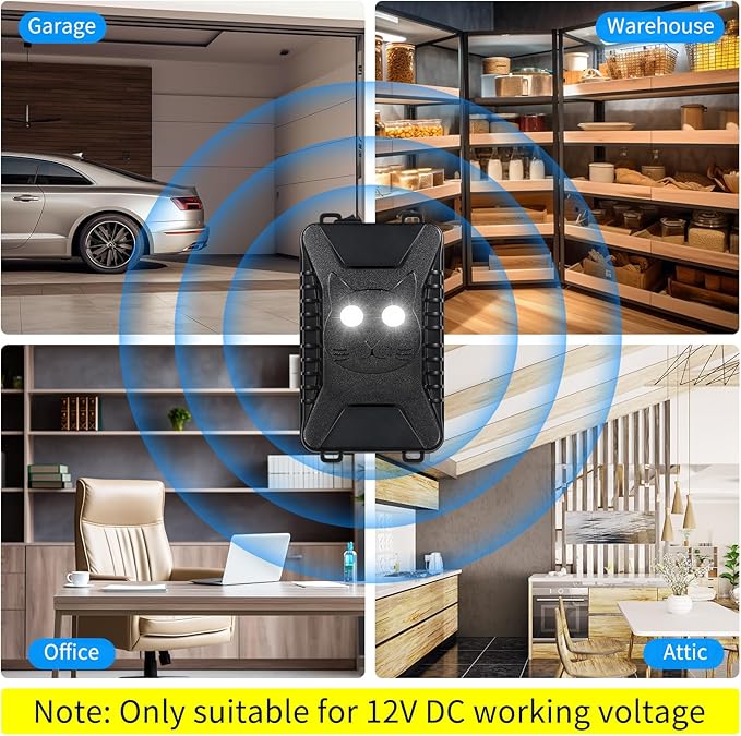 4 Pack Rodent Repellent for Car Engines, Plug-in Rodent Repeller Ultrasonic Indoor, Battery Operated Car Mouse Repellent Under Hood, Keep Mice Rat Squirrel Out of Car, Attic, Garage, Barn