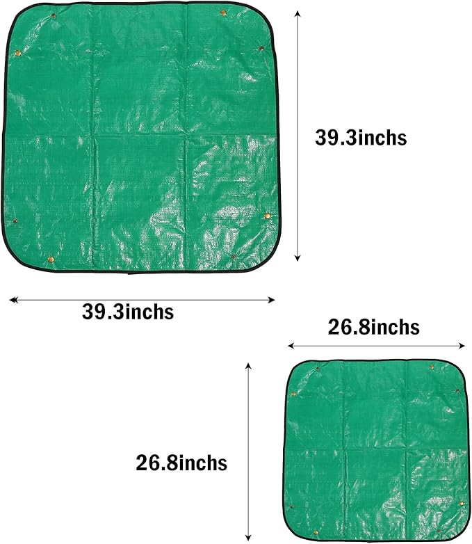 2PCS(39.3'',26.8'') Plant Waterproof Repotting Square Mats,Foldable Garden Transplanting Work Cloth Mat,Portable Gardening Mat,Indoor Succulent Potting Mat(39.3"x39.3",26.8"x26.8")