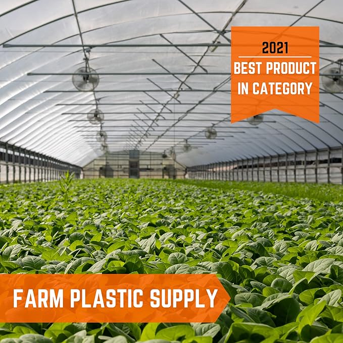 Farm Plastic Supply - Clear Greenhouse Plastic Sheeting - 6 mil - (25' x 9') - 4 Year UV Resistant Polyethylene Greenhouse Film, Hoop House Green House Cover for Gardening, Farming, Agriculture