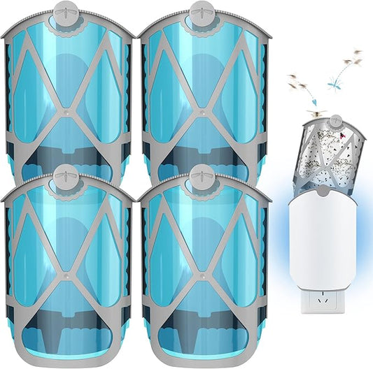 4 Pack Refill Cartridge Kit Replacement Compatible with ZEVO M364 and ZEVO Max Plug-in Light Flying Insect Trap Refill