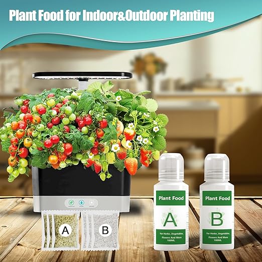 Hydroponics Nutrients (1000ml in Total), All Purpose Plant Food A & B, Hydroponics Supplies, Fertilizer for All Plants and Media, Hydroponics System Accessories for Vegetables Fruits Flowers Thrive