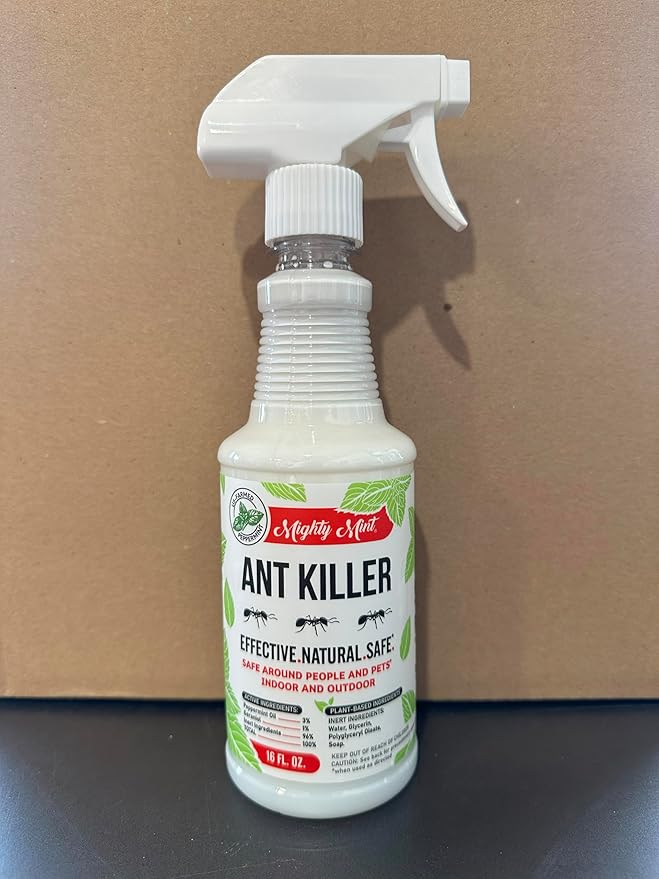 Mighty Mint Peppermint Oil Ant Killer Spray – Natural Ant Repellent for Indoor & Outdoor Use – Plant-Based Insect & Pest Control – 16 oz (Pack of 2)