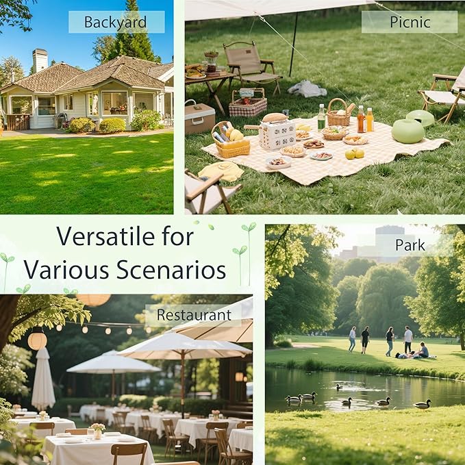 Outdoor Picnic Table with Benches, 6 - Person Picnic Table, Wooden Patio Dining Set, 1.97'' Umbrella Hole, Waterproof and Rounded Corners Design for Backyard, Garden, Park, Restaurant, Picnic, Yellow