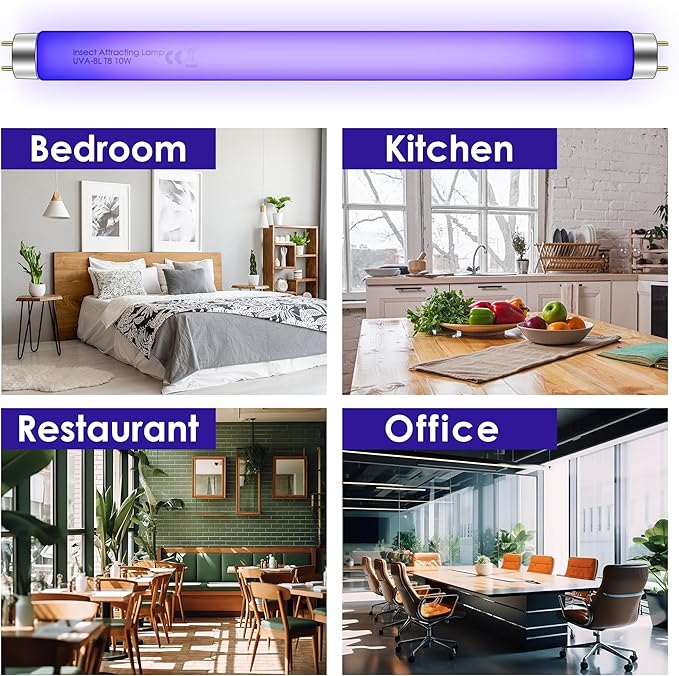 Qualirey 2 Pack Bug Zapper Replacement Light Bulbs 10W for 20W Indoor Bug Zapper, BL T8 F10W 13Inch Light Tube Compatible with Aspectek, Liba, Micnaron, Lulu Home and Other 20W Mosquito Lamp