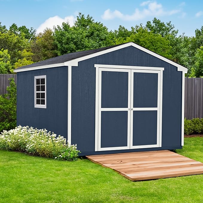 Handy Home Products Charleston Value Gable 10x12 Do-It-Yourself Wooden Storage Shed with Floor, 2x3 framing- Does not Include Paint or Roofing Shingles