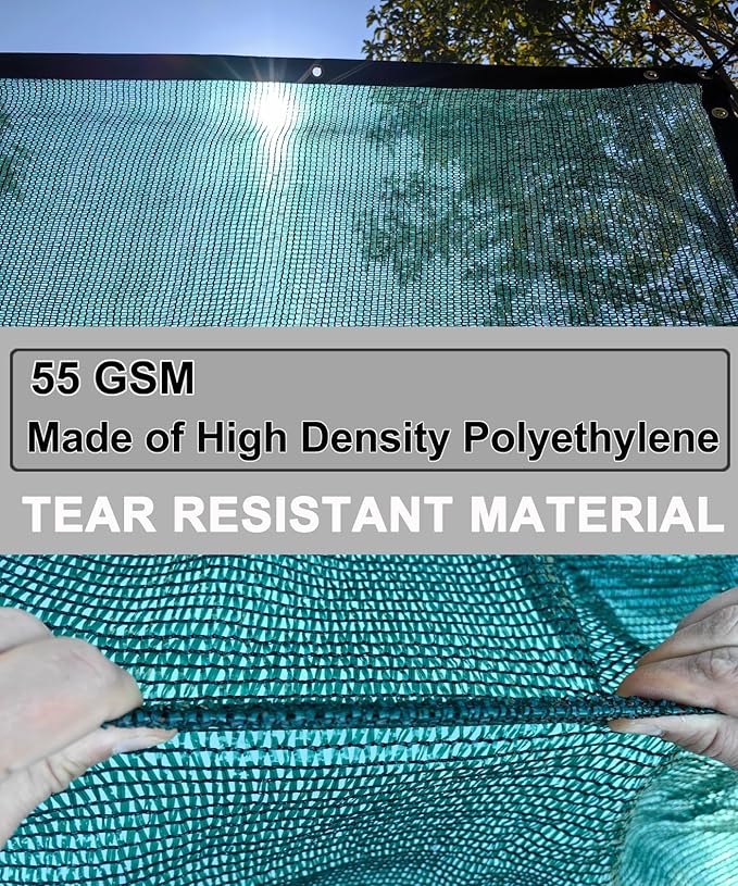 e.share 40% Shade Cloth for Garden, 12 Ft X 24 Ft Sun Shades Outdoor Patio with Grommets for Plant Covers,Porch Screen,Pergola Shade Cover,Greenhouse,Green