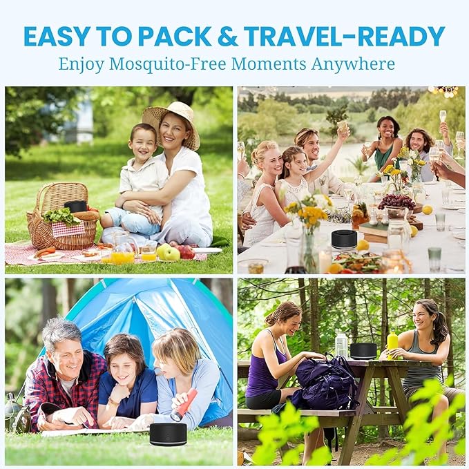 Mosquito Repellent Outdoor Patio Rechargeable Portable Insect Repeller Indoor 30 ft Bug-Free Protection Mosquitoes Repellant Device Camping Hiking Outing (2 Refills)