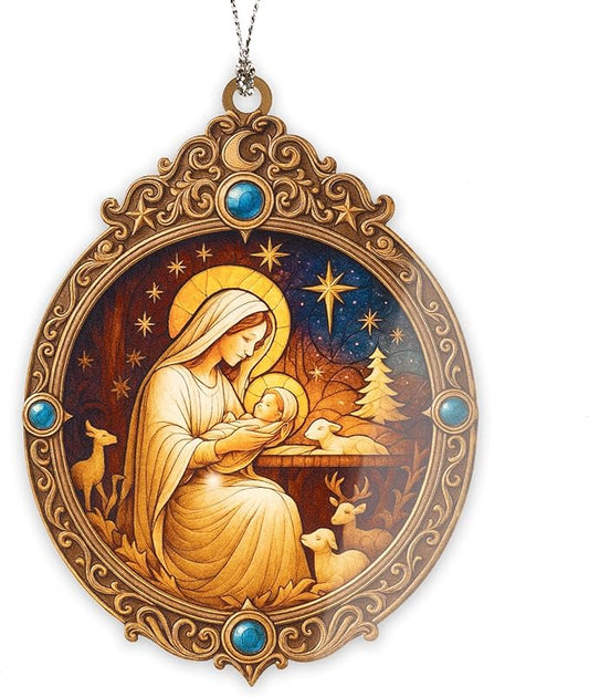 Mary Ornament - Nativity scene - Nativity ornaments - Christmas ornament 2025 - Regilious gifts - Car Mirror Hanging - Christian Christmas ornaments - Easter Decor, Xmas Decor - car hanging