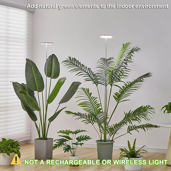 yadoker Plant Grow Light, LED Growing Light Full Spectrum for Indoor Plants,Height Adjustable, Automatic Timer, 5V Low Safe Voltage,Idea for Large Plant Light