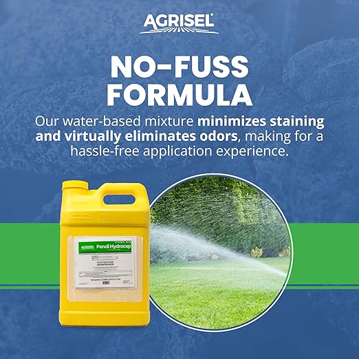 Pendi Hydrocap Weed Killer, Pre-Emergent Formula, Effective on 40+ Broadleaf Weeds and Grasses, No-Stain, Mixes Easily, Pet Safe, Includes 3-Pack of Agrisel Protective Gloves, 320 Ounces