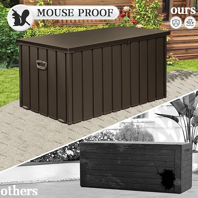 Domi 200-Gallon Outdoor Storage Box – Waterproof, Lockable Storage Cabinet for Patio Furniture, Garden Tools & Pool Supplies – Large Metal Storage for Cushions