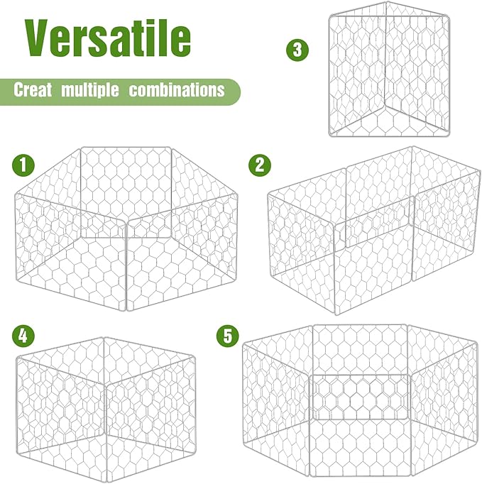 16 Set Wire Plant Protectors Square Wire Plant Cages Chicken Wire Cloche Mesh Plant Cage with 64 Ground Stakes and 200 Nylon Ties Protect Plants, Garden, Vegetables from Animals(12 x 12)