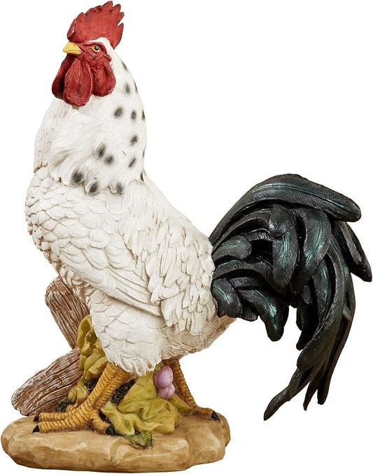Touch of Class Sussex Rooster Table Sculpture Off White 13 Inches Tall