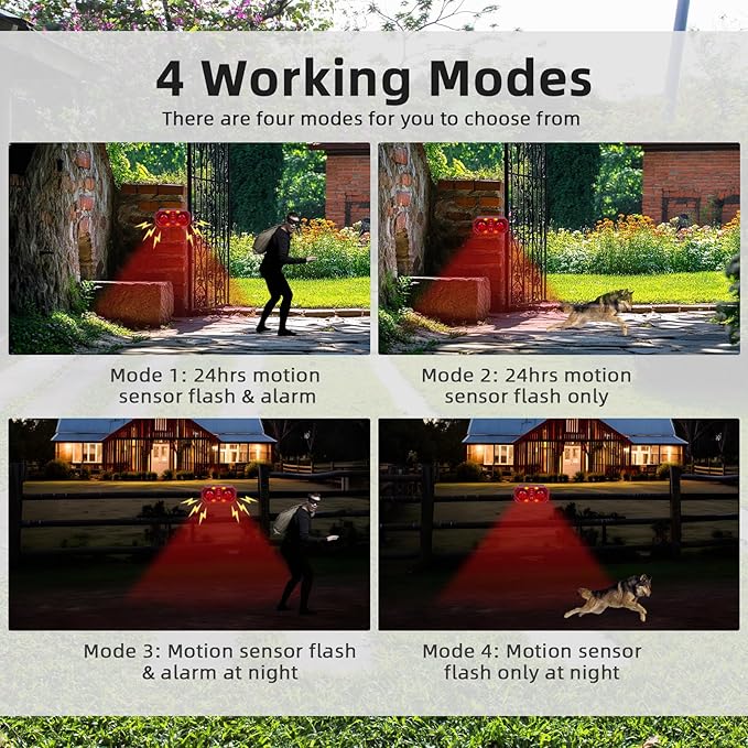 Solar Outdoor Cat Deterrent for Yard - Customizable Recording, Adjustable Volume, Multiple Modes, Ultrasonic Cat Deterrent for Farm, Pond, and Orchard Security with USB Charging and Remote Control