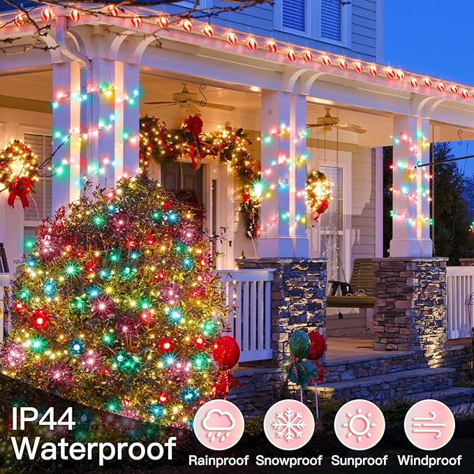 suddus String Lights Indoor Bedroom, 66ft 200 Led Christmas Light Outdoor Clear Wire Connectable, Plug in Fairy String Lights with Remote for Christmas, Party, Easter Decoration, Multicolor