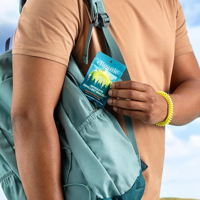 Cliganic Mosquito Repellent Bracelet Stickers Pack for Kids & Adults Multi Color, Natural DEET-Free, Essential Oil Infused 20 Bands with 30 Patches, Citronella Scent (50)