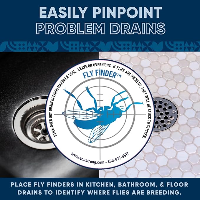 Fruit Fly Drain Treatment | Drain Fly Eliminator | Eliminates Gnats, Sewer Flies and More - Works in All Drains - 128 Fl Oz w Fly Finder