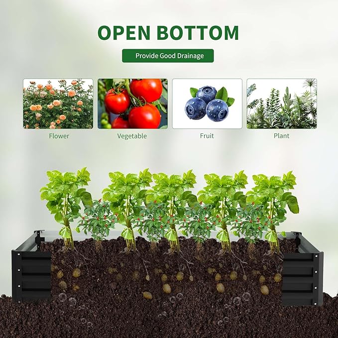 Galvanized Raised Garden Bed for Gardening Vegetables with Cover, 72.8"*37.4"*45" Outdoor Metal Planter Box Kit with Roll-Up Large Screen Windows Mini Greenhouse for Growing Vegetables Flower