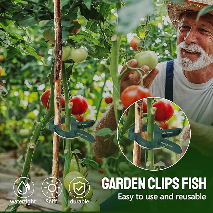 50 PCS Tomato Clips for Climbing Plants - Durable Plant Support Clips for Tomato, Cucumber, Flower, Squash Vine - 25 Large & 25 Small Clips Included