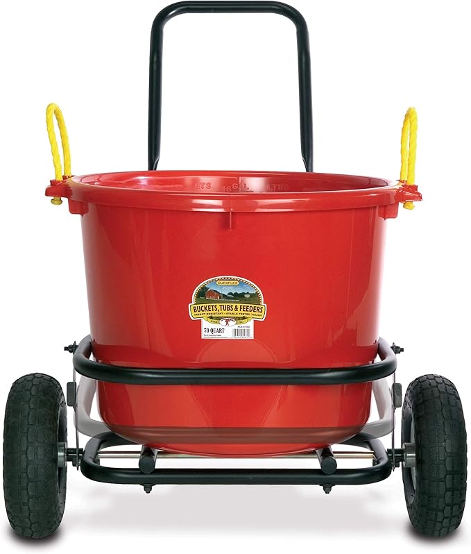 Little Giant® Muck Cart | Large Bucket or Tub Cart with Wheels | Holds Up to 350 lbs
