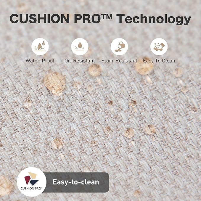 4 Piece Black Metal Outdoor Patio Furniture Sets with Firepit Table, Patio Conversation Sets 1 3-Seater Sofa, 2 Swivel Sofa with 5.75" Thick Cushion Backyard Furniture for Deck, Beige