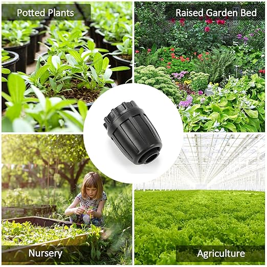 1/2 Inch Drip Irrigation End Plug Fittings, 12 Pieces 1/2'' Drip Line Barbed Locked End Cap Connectors for 1/2 Inch Irrigation Tubing (1/2" ID x 0.640" OD) for Garden Watering System