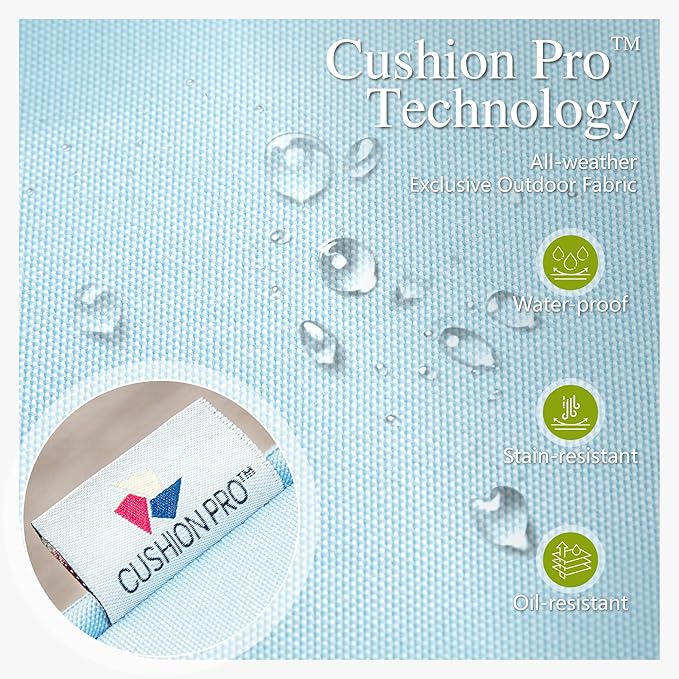 Sophia & William Extra Large Outdoor Patio Swivel Sofa Chairs Set 2 PCS Heavy-Duty Metal Porch Furniture with High Back & Deep Seating Area, 5.5" Thicken Cushions for Deck, Lawn, Outside (Blue)