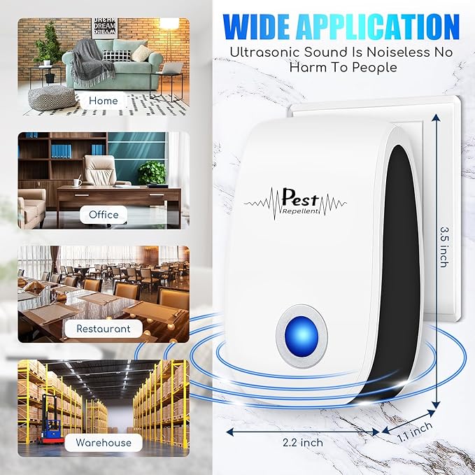 10Pack Ultrasonic Pest Repeller Electronic Mouse Repellent Ultrasonic Plug in Mice Repellent Indoor Sonic Electronic Plug in Pest Controlfor Insect,AntBugs,Spide,Rat,Cockroach (Red)