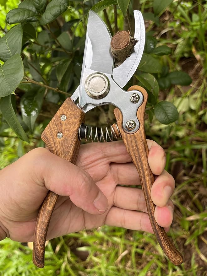 Bypass Pruning Shears for Gardening - SK5 Stainless Steel Garden Snips with Aluminum Alloy Handle for Precise Trimming - Garden Sheers for Flowers - Flower Cutters for Stems