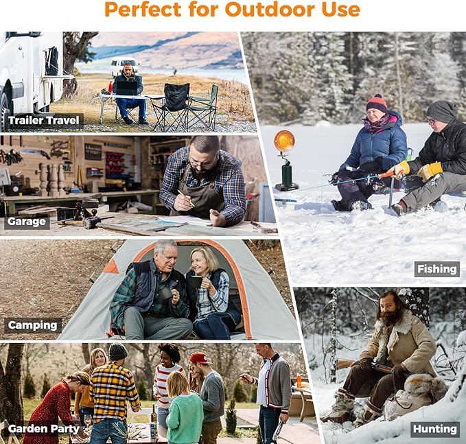 CAMPLUX Portable Propane Heater 15,000 BTU, Outdoor Infrared Heaters for Camping, Garage, Ice Fishing and Patio