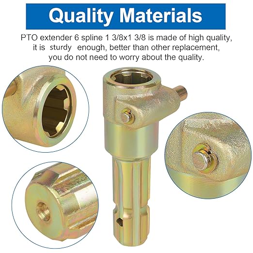 Upgraded PTO Extender for Tractor 1-3/8" & 6 Spline Female, 1-3/8" & 6 Spline Male 70HP for Quick Connect Adapter for Bush Hog,Kubota,Snow Blower, Finish Mower