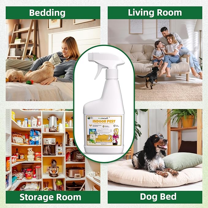 Bed Bug Spray 24 Oz, 100% Kill Efficacy, Indoor & Outdoor Bug Control for Mite, Ant, Spider and Flea, Plant Extract Based Non Toxic Bed Bug Killer, Child & Pet Safe