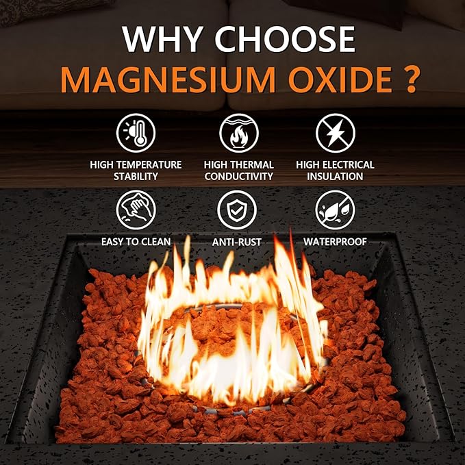 COSIEST Outdoor Propane Fire Pit Coffee Table w Square Faux Stone 35-inch Base, 50,000 BTU Stainless Steel Burner, Free Lava Rocks and Rain Cover, Gray